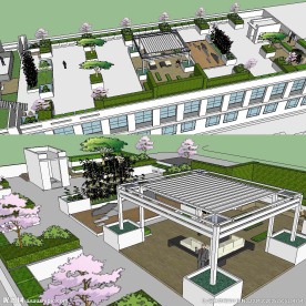 某厂房屋顶花园草图