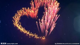 唯美心形粒子焰火高清