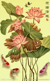 钻石画十字绣荷塘清趣