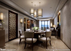 家装中式餐厅效果图