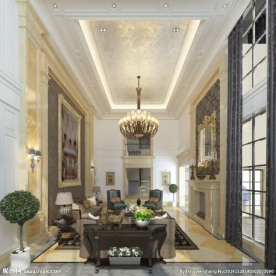 别墅高层客厅效果图