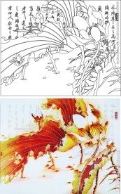 荷花 艺术玻璃 高清图