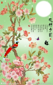 钻石画十字绣花好月圆