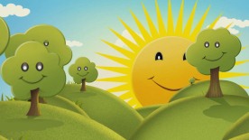 儿童歌曲生日卡通风格舞台背景V