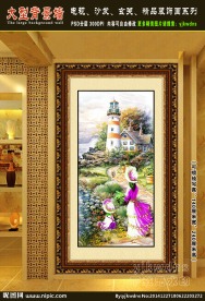 风景油画 海边风情 玄关装饰画