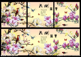 玉兰花 三联画