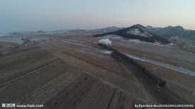 航拍北方蒸汽机车老式火车