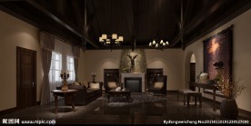 中式客厅效果图