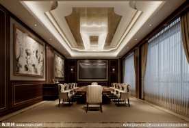 中式会议室效果图