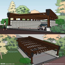 地下车库入口sketchup