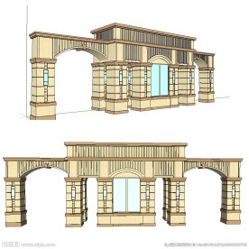 欧式古典大门SU模型