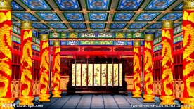 皇宫中式婚礼龙抱柱子led素材