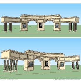 欧式凯旋门入口SU模型
