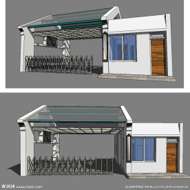 某小学大门入口草图大师模型