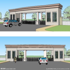 政府大门入口草图大师su模型