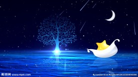 星空月亮小树婚礼led素材