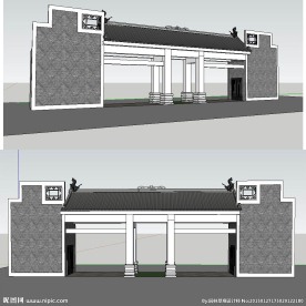 中式门草图大师SU模型