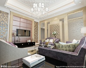 别墅欧式客厅效果图