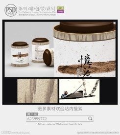 中国风茶叶罐子包装设计展开图