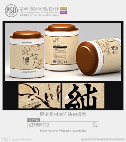 中国风茶叶罐子包装设计展开图