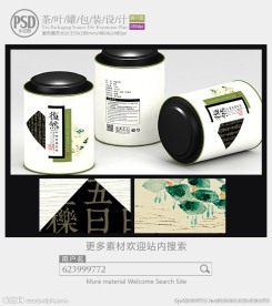 简约素雅茶罐子包装设计展开图
