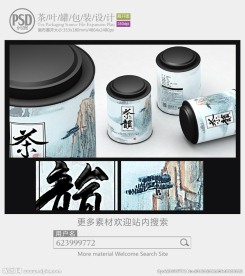 中国风茶罐子包装设计展开图
