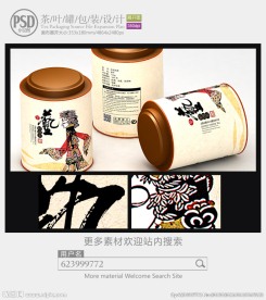 中国风茶罐子包装设计展开图