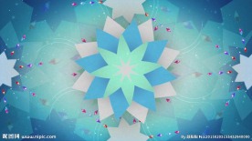 五彩八菱艺术花特效VJ视频素材