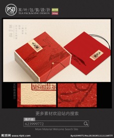 大红袍茶礼盒包装设计 平面图