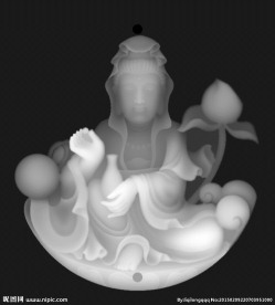 圆形观音灰度图