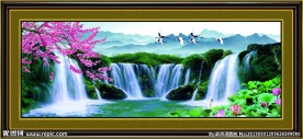 山水瀑布