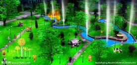 节日亮化 小溪喷泉