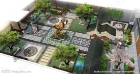 四合院庭院景观