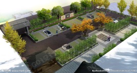 四合院停车场景观