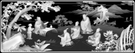 孔子讲学灰度图