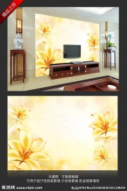 粉黄浪漫唯美壁纸电视背景墙素材