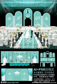 蒂芙尼蓝色主题婚礼背景