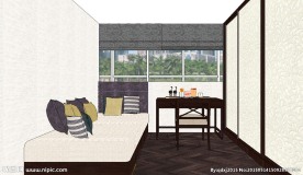 中式风格样板间次卧SU模型设计