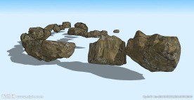 一堆石头3D模型