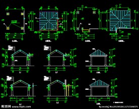 亭子平面剖放大详图