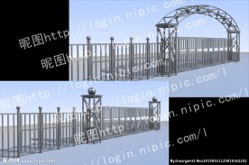 白钢大门造形效果图