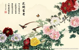 牡丹壁画