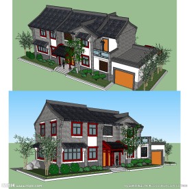 民宅民房建筑草图大师SU模型