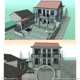 民房民宅建筑草图大师SU模型