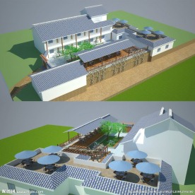 农家院建筑草图大师SU模型