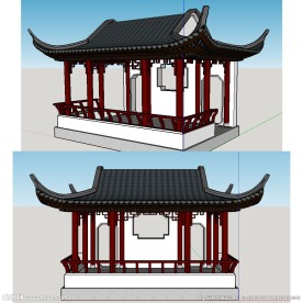 水榭凉亭草图大师SU模型