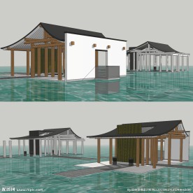 水榭景观小品草图大师SU模型