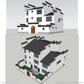徽派别墅建筑草图大师SU模型