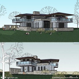 精品中式草原别墅建筑草图大师