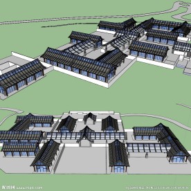 高级会所规划建筑草图大师SU模